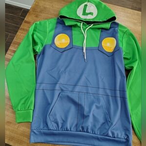Nintendo Luigi Pullover Hoodie Costume Super Mario Brother 